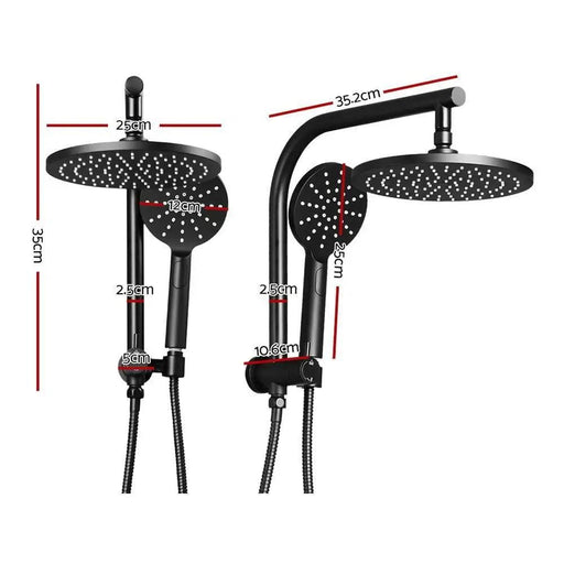 SportZone.co.nz Home & Garden > Bathroom Accessories Cefito 9'' Rain Shower Head Set Handheld Round High Pressure Black Cefito 9 Inch Rain Shower Head Set With Handheld Black