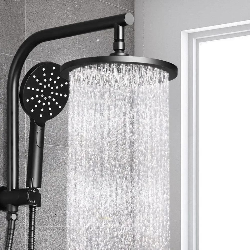 SportZone.co.nz Home & Garden > Bathroom Accessories Cefito 9'' Rain Shower Head Set Handheld Round High Pressure Black Cefito 9 Inch Rain Shower Head Set With Handheld Black