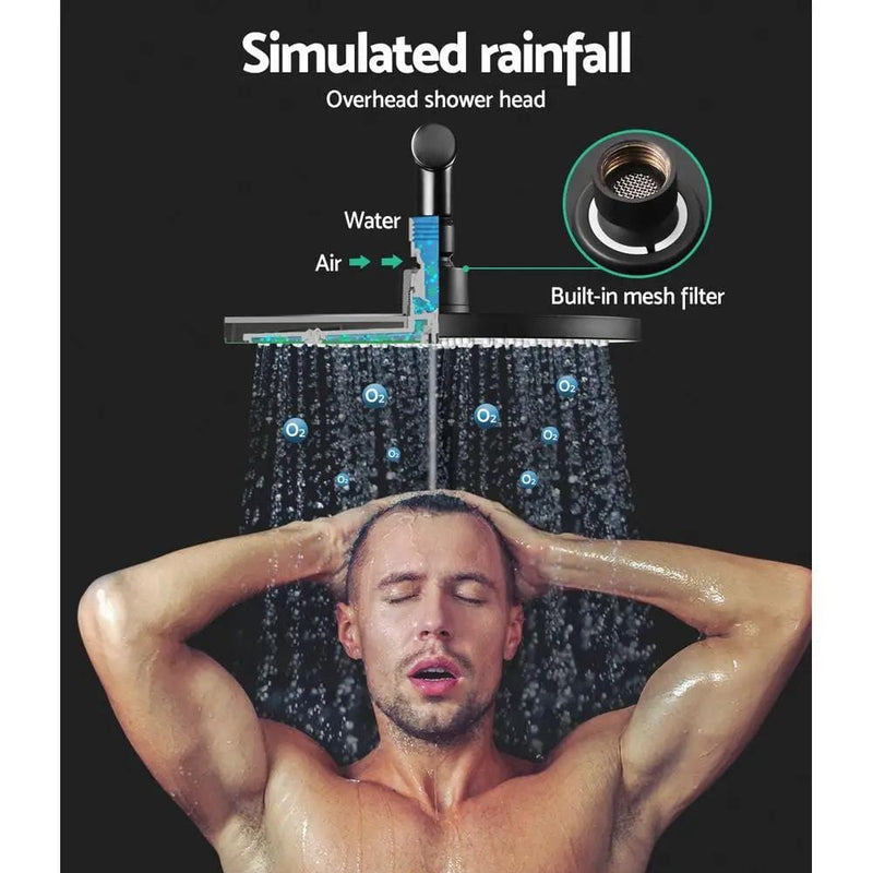 SportZone.co.nz Home & Garden > Bathroom Accessories > Shower Accessories Cefito 9'' Rain Shower Head Set Handheld Round High Pressure Mixer Tap Black Cefito 9'' Rain Shower Head Set Handheld Round High Pressure Mixer Tap Black