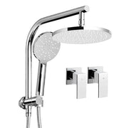 Cefito 9'' Rain Shower Head Set Handheld Round High Pressure Twins Tap Chome by SportZone.co.nz