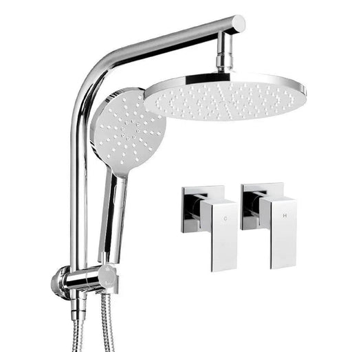 Cefito 9'' Rain Shower Head Set Handheld Round High Pressure Twins Tap Chome by SportZone.co.nz