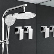 Cefito 9'' Rain Shower Head Set Handheld Round High Pressure Twins Tap Chome by SportZone.co.nz