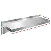Cefito 900mm Stainless Steel Kitchen Wall Shelf Mounted Rack by SportZone.co.nz