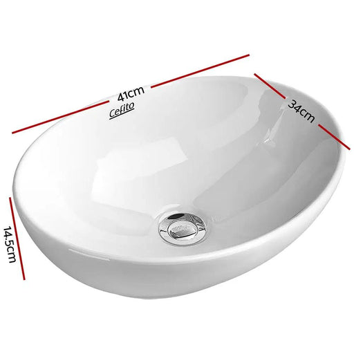 Cefito Bathroom Basin Ceramic Vanity Sink Hand Wash Bowl 41x34cm by SportZone.co.nz