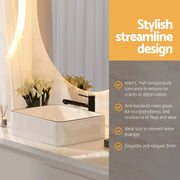 SportZone.co.nz Furniture > Bathroom > Sinks Cefito Bathroom Basin Ceramic Vanity Sink Hand Wash Bowl Above Counter 48x37cm Cefito Bathroom Basin Ceramic Vanity Sink Hand Wash Bowl Above Counter 48x37cm