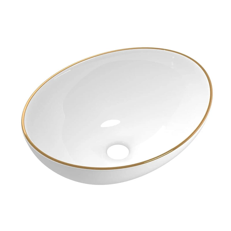 SportZone.co.nz Home & Garden > DIY Cefito Bathroom Basin Ceramic Vanity Sink Hand Wash Bowl Gold Line 41x34cm Cefito Bathroom Basin Ceramic Vanity Sink Hand Wash Bowl Gold Line 41x34cm
