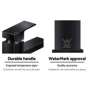 SportZone.co.nz Home & Garden > Bathroom Accessories Cefito Bathroom Basin Mixer Tap Square Faucet Vanity Laundry Black Cefito Bathroom Basin Mixer Tap Square Faucet Vanity Laundry Black