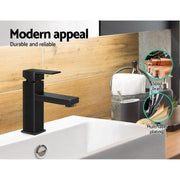 SportZone.co.nz Home & Garden > Bathroom Accessories Cefito Bathroom Basin Mixer Tap Square Faucet Vanity Laundry Black Cefito Bathroom Basin Mixer Tap Square Faucet Vanity Laundry Black