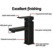 SportZone.co.nz Home & Garden > Bathroom Accessories Cefito Bathroom Basin Mixer Tap Square Faucet Vanity Laundry Black Cefito Bathroom Basin Mixer Tap Square Faucet Vanity Laundry Black