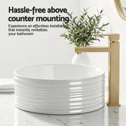SportZone.co.nz Furniture > Bathroom > Sinks Cefito Bathroom Basin Vanity Sink Vessel Ceramic White Round Countertop 36cm Cefito Bathroom Basin Vanity Sink Vessel Ceramic White Round Countertop 36cm