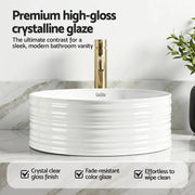 SportZone.co.nz Furniture > Bathroom > Sinks Cefito Bathroom Basin Vanity Sink Vessel Ceramic White Round Countertop 36cm Cefito Bathroom Basin Vanity Sink Vessel Ceramic White Round Countertop 36cm