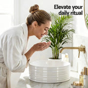 SportZone.co.nz Furniture > Bathroom > Sinks Cefito Bathroom Basin Vanity Sink Vessel Ceramic White Round Countertop 36cm Cefito Bathroom Basin Vanity Sink Vessel Ceramic White Round Countertop 36cm