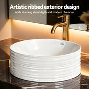 SportZone.co.nz Furniture > Bathroom > Sinks Cefito Bathroom Basin Vanity Sink Vessel Ceramic White Round Countertop 36cm Cefito Bathroom Basin Vanity Sink Vessel Ceramic White Round Countertop 36cm