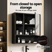 SportZone.co.nz Furniture > Bathroom > Bathroom Cabinets, Cupboards & Storage Cefito Bathroom Mirror Cabinet Mirrored Medicine Adjustable Shelf Wall Mounted 560mm Black Cefito Bathroom Mirror Cabinet Mirrored Medicine Adjustable Shelf Wall Mounted 560mm Black