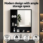 SportZone.co.nz Furniture > Bathroom > Bathroom Cabinets, Cupboards & Storage Cefito Bathroom Mirror Cabinet Mirrored Medicine Adjustable Shelf Wall Mounted 560mm Black Cefito Bathroom Mirror Cabinet Mirrored Medicine Adjustable Shelf Wall Mounted 560mm Black