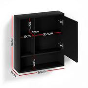 SportZone.co.nz Furniture > Bathroom > Bathroom Cabinets, Cupboards & Storage Cefito Bathroom Mirror Cabinet Mirrored Medicine Adjustable Shelf Wall Mounted 560mm Black Cefito Bathroom Mirror Cabinet Mirrored Medicine Adjustable Shelf Wall Mounted 560mm Black