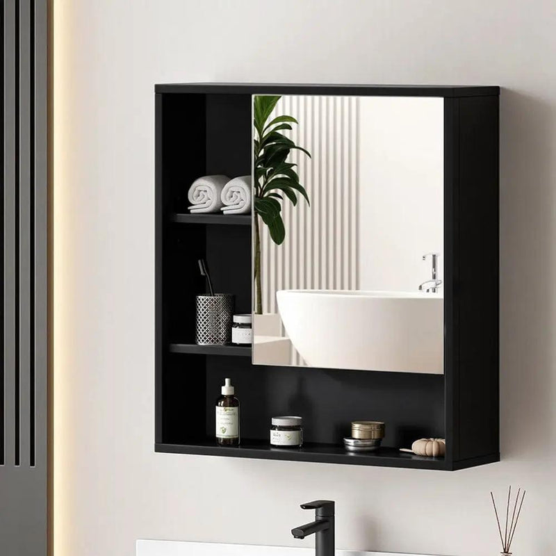 SportZone.co.nz Furniture > Bathroom > Bathroom Cabinets, Cupboards & Storage Cefito Bathroom Mirror Cabinet Mirrored Medicine Adjustable Shelf Wall Mounted 560mm Black Cefito Bathroom Mirror Cabinet Mirrored Medicine Adjustable Shelf Wall Mounted 560mm Black