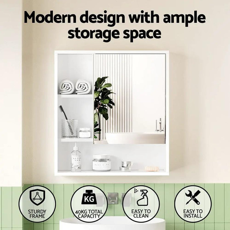 SportZone.co.nz Furniture > Bathroom > Bathroom Cabinets, Cupboards & Storage Cefito Bathroom Mirror Cabinet Mirrored Medicine Adjustable Shelf Wall Mounted 560mm White Cefito Bathroom Mirror Cabinet Mirrored Medicine Adjustable Shelf Wall Mounted 560mm White