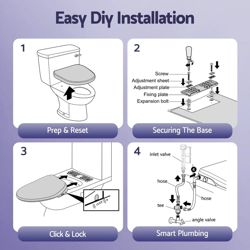 SportZone.co.nz Furniture > Bathroom > Bidets Cefito Electric Bidet Toilet Seat Washing Without Power Heated D-Shape Air Dryer Cefito Electric Bidet Toilet Seat Washing Without Power Heated D-Shape Air Dryer