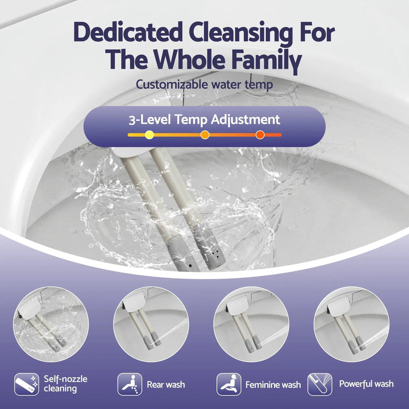 SportZone.co.nz Furniture > Bathroom > Bidets Cefito Electric Bidet Toilet Seat Washing Without Power Heated D-Shape Air Dryer Cefito Electric Bidet Toilet Seat Washing Without Power Heated D-Shape Air Dryer