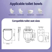 SportZone.co.nz Furniture > Bathroom > Bidets Cefito Electric Bidet Toilet Seat Washing Without Power Heated D-Shape Air Dryer Cefito Electric Bidet Toilet Seat Washing Without Power Heated D-Shape Air Dryer