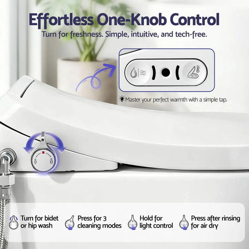 SportZone.co.nz Furniture > Bathroom > Bidets Cefito Electric Bidet Toilet Seat Washing Without Power Heated D-Shape Air Dryer Cefito Electric Bidet Toilet Seat Washing Without Power Heated D-Shape Air Dryer