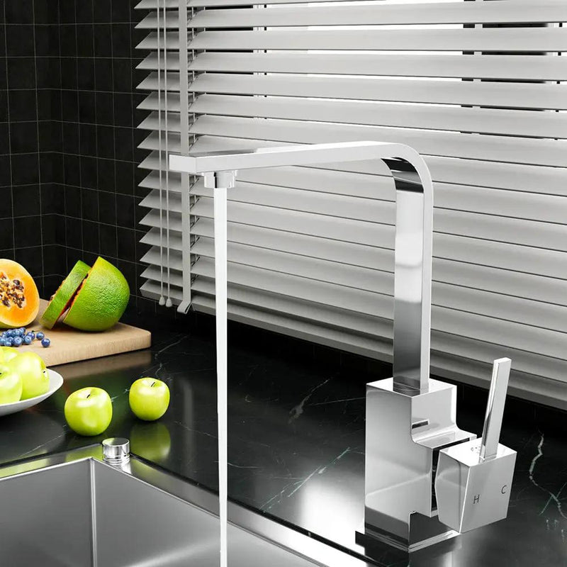 Cefito Kitchen Mixer Tap Mixer Square Sink Faucet Basin Laundry Chrome by SportZone.co.nz