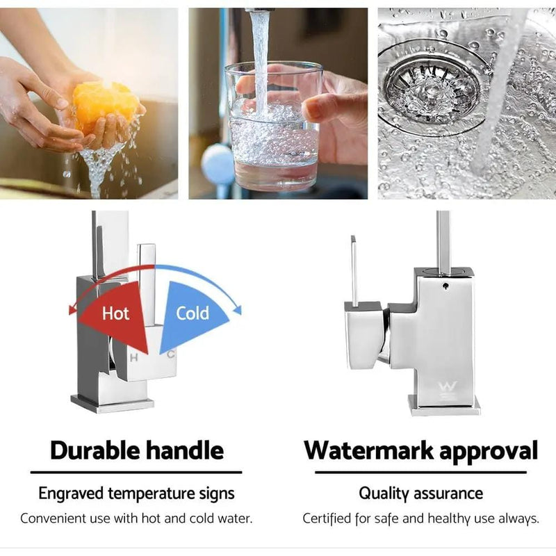 SportZone.co.nz Home & Garden > DIY Cefito Kitchen Mixer Tap Mixer Square Sink Faucet Basin Laundry Chrome Cefito Kitchen Mixer Tap Mixer Square Sink Faucet Basin Laundry Chrome