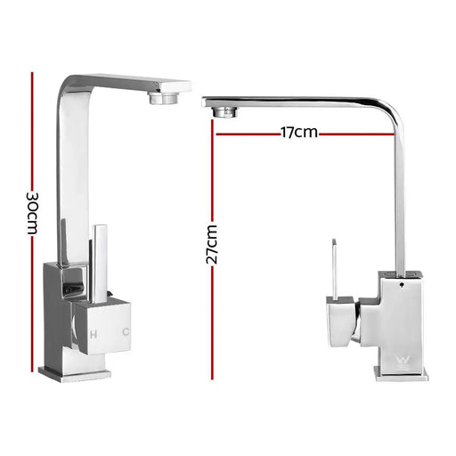 Cefito Kitchen Mixer Tap Mixer Square Sink Faucet Basin Laundry Chrome by SportZone.co.nz