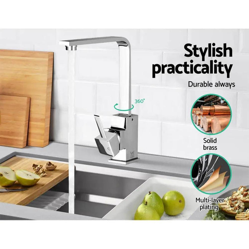 SportZone.co.nz Home & Garden > DIY Cefito Kitchen Mixer Tap Mixer Square Sink Faucet Basin Laundry Chrome Cefito Kitchen Mixer Tap Mixer Square Sink Faucet Basin Laundry Chrome