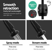 SportZone.co.nz Furniture > Bathroom > Tap & Sink Accessories Cefito Kitchen Mixer Tap Pull Down 2 Modes Sink Faucet Basin Laundry Black Cefito Kitchen Mixer Tap Pull Down 2 Modes Sink Faucet Basin Laundry Black