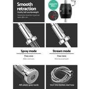 Cefito Kitchen Mixer Tap Pull Down 2 Modes Sink Faucet Basin Laundry Chrome by SportZone.co.nz