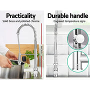 Cefito Kitchen Mixer Tap Pull Down 2 Modes Sink Faucet Basin Laundry Chrome by SportZone.co.nz