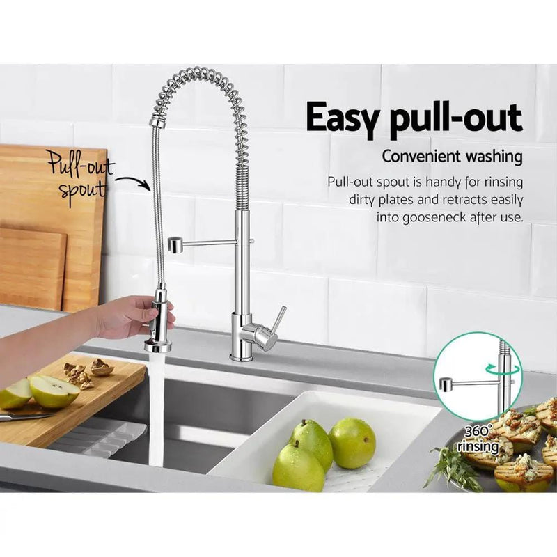 SportZone.co.nz Furniture > Bathroom > Tap & Sink Accessories Cefito Kitchen Mixer Tap Pull Down 2 Modes Sink Faucet Basin Laundry Chrome Cefito Chrome Pull Down Kitchen Tap 2 Modes Spray