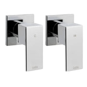 Cefito Shower Twins Tap Wall Bath Taps Brass Hot Cold Basin Bathroom Chrome by SportZone.co.nz