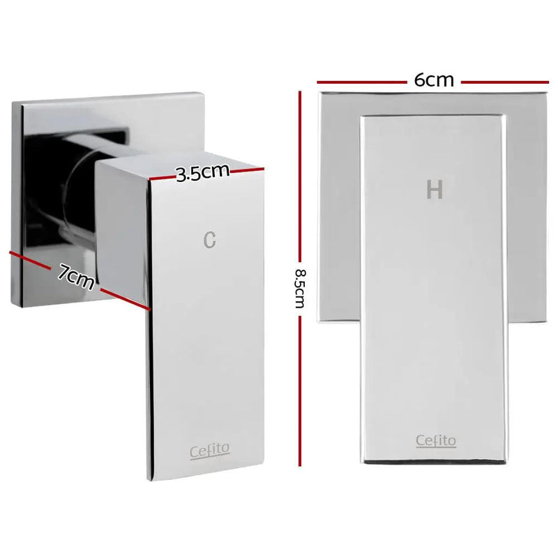 Cefito Shower Twins Tap Wall Bath Taps Brass Hot Cold Basin Bathroom Chrome by SportZone.co.nz