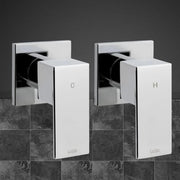 Cefito Shower Twins Tap Wall Bath Taps Brass Hot Cold Basin Bathroom Chrome by SportZone.co.nz