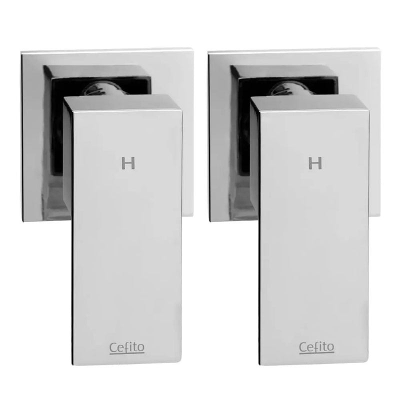 Cefito Shower Twins Tap Wall Bath Taps Brass Hot Cold Basin Bathroom Chrome by SportZone.co.nz