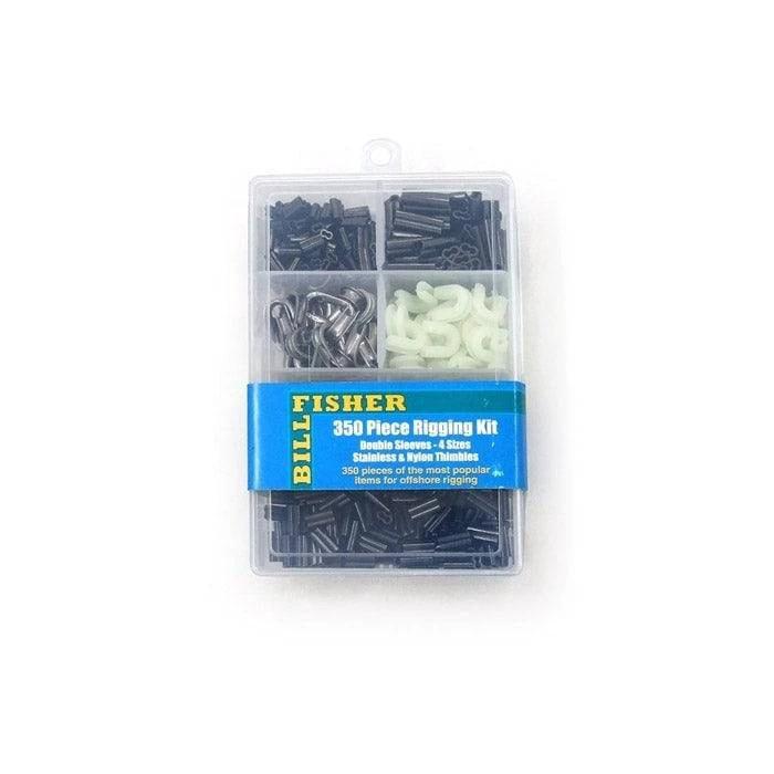 Centro Rigging Kit Copper Double Crimps 350pc displayed in tackle box with various metal components.