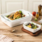 g8buynz Set of 3 Black Porcelain Baking Dishes Rectangular Bakeware Set Set of 3 Black Porcelain Baking Dishes Rectangular Bakeware Set