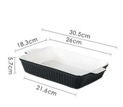 g8buynz Set of 3 Black Porcelain Baking Dishes Rectangular Bakeware Set Set of 3 Black Porcelain Baking Dishes Rectangular Bakeware Set