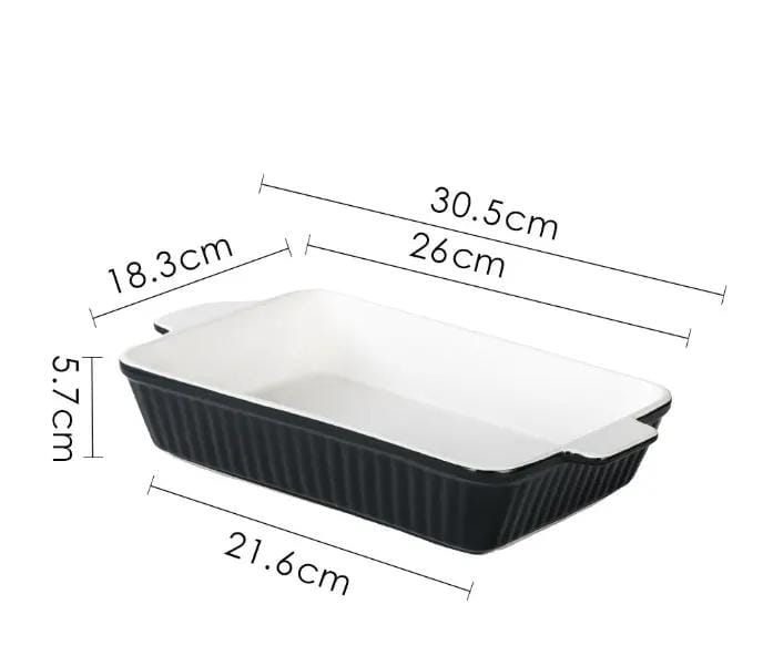 g8buynz Set of 3 Black Porcelain Baking Dishes Rectangular Bakeware Set Set of 3 Black Porcelain Baking Dishes Rectangular Bakeware Set