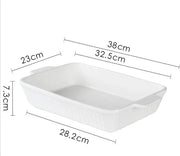 g8buynz Set of 3 White Porcelain Baking Dishes Rectangular Bakeware Set Set of 3 White Porcelain Baking Dishes Rectangular Bakeware Set