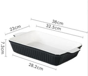 g8buynz Set of 3 Black Porcelain Baking Dishes Rectangular Bakeware Set Set of 3 Black Porcelain Baking Dishes Rectangular Bakeware Set