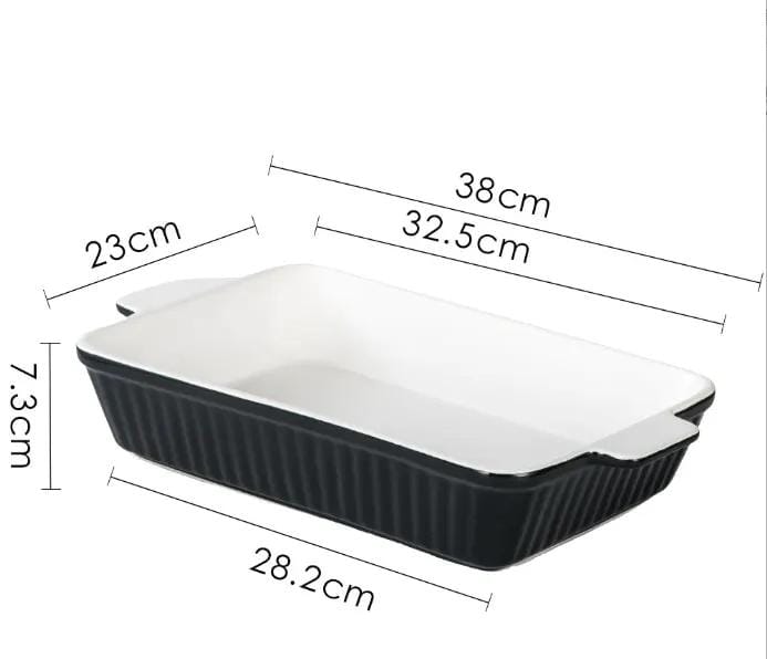 g8buynz Set of 3 Black Porcelain Baking Dishes Rectangular Bakeware Set Set of 3 Black Porcelain Baking Dishes Rectangular Bakeware Set