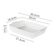 g8buynz Set of 3 White Porcelain Baking Dishes Rectangular Bakeware Set Set of 3 White Porcelain Baking Dishes Rectangular Bakeware Set