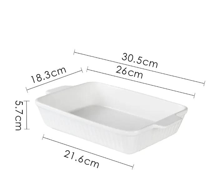 g8buynz Set of 3 White Porcelain Baking Dishes Rectangular Bakeware Set Set of 3 White Porcelain Baking Dishes Rectangular Bakeware Set