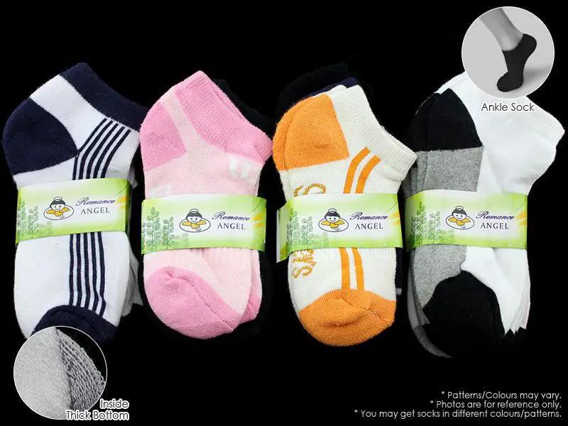 Kids Ankle Cushioned Socks 60 Pairs Bulk Pack For Ages 2 To 4
