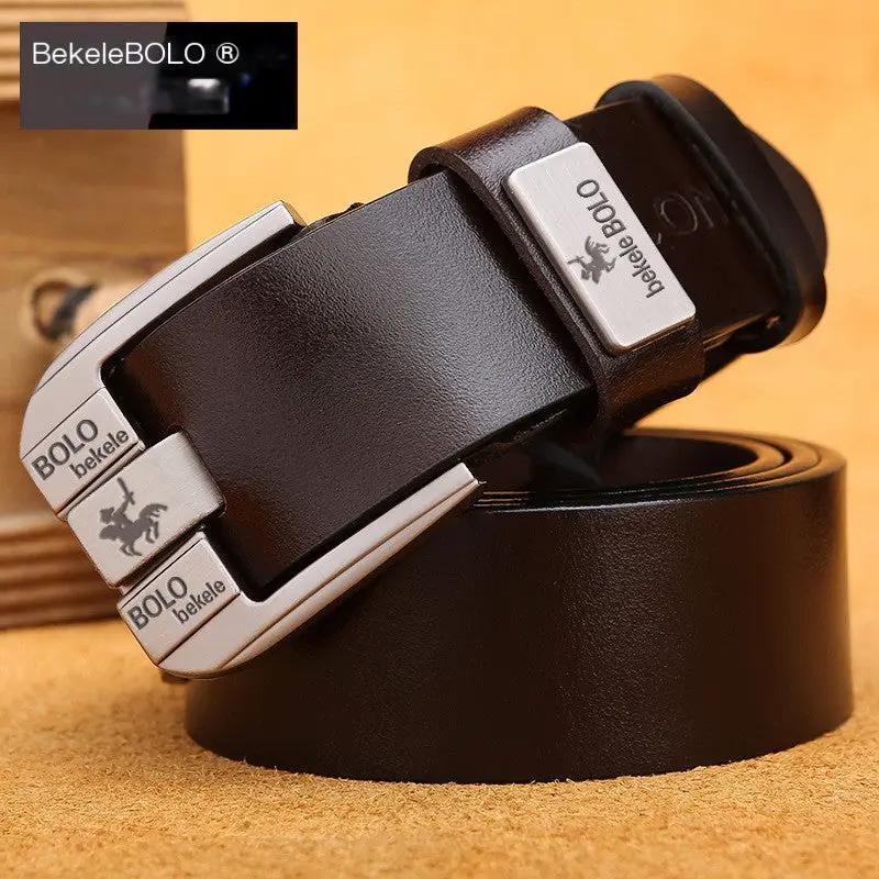 BekeleBOLO Genuine Cowhide Leather Belt — Split-Bar Alloy Buckle | Men's by Mead's Supply & Equipment Outfitters limited