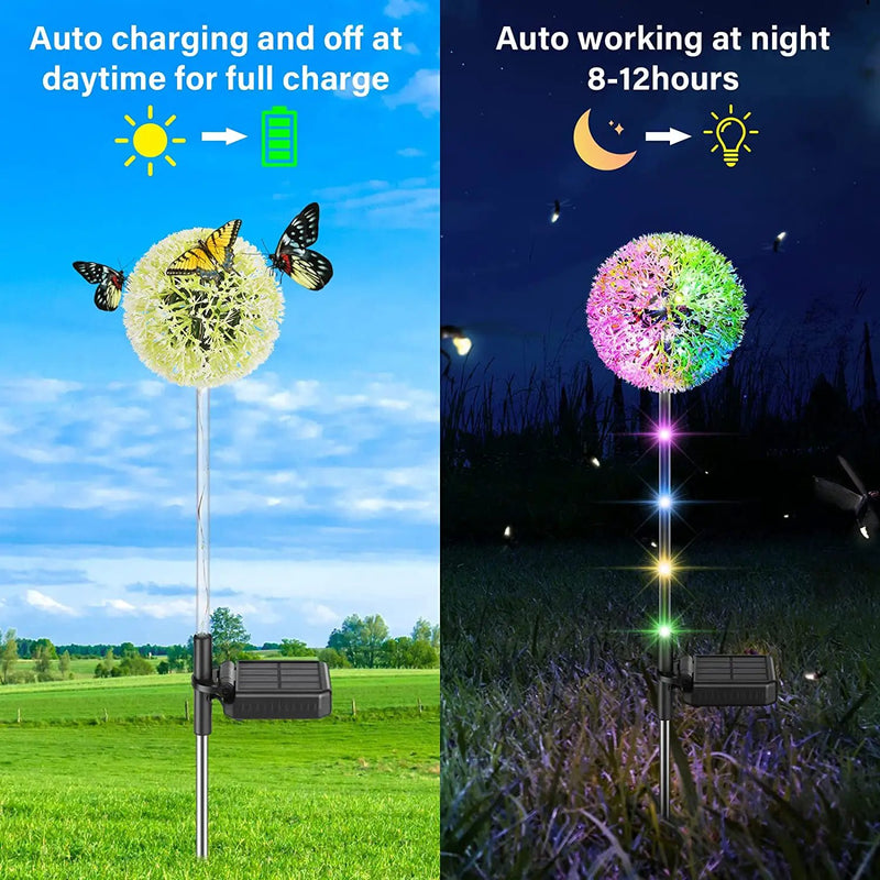 Solar Garden Lights Garden Ornaments Outdoor Dandelion 4PCS by salelink.co.nz